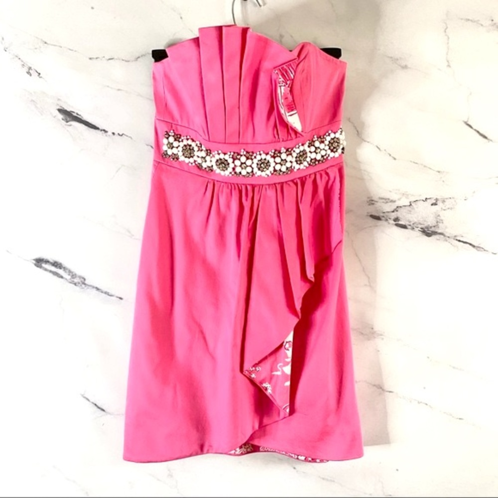 Lilly Pulitzer Crystal Dress Toile Skinny Dippin Peekaboo Size 00
